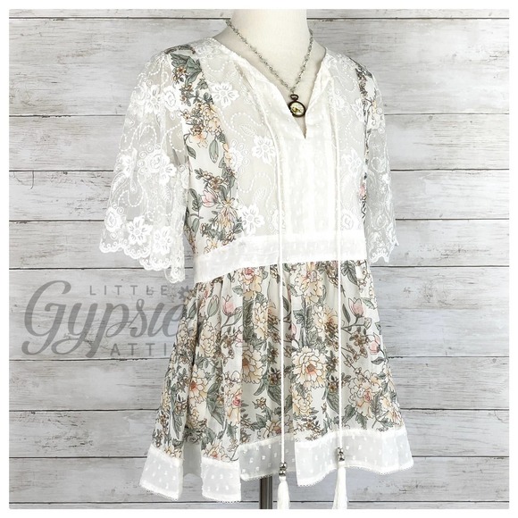 POL Cottagecore Peplum Tunic Top - Picture 6 of 10